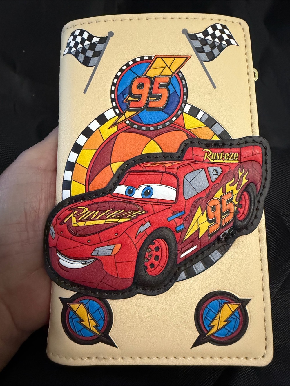 Loungefly Beige Wallet with Red Lightning McQueen Graphic